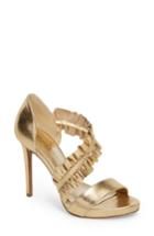 Women's Michael Michael Kors Bella Ruffle Sandal M - Metallic