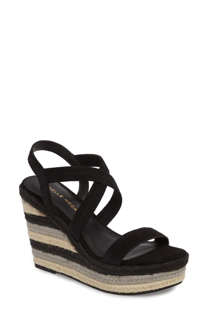 Women's Pelle Moda Raia Espadrille Wedge Sandal M - Black