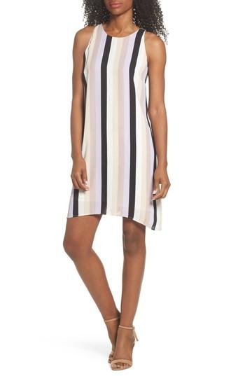 Women's Forest Lily Stripe A-line Dress - Purple