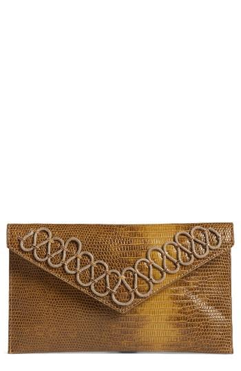Danielle Nicole Hutton Embossed Faux Leather Clutch - Green