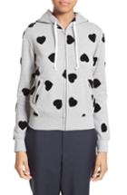 Women's Comme Des Garcons Flocky Heart Zip Hoodie