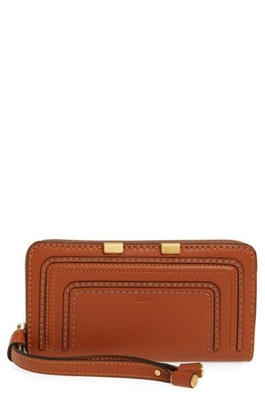 Women's Chloe 'marcie' Leather Phone Wristlet - Brown