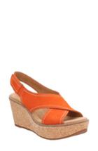 Women's Clarks Aisley Tulip Platform Sandal M - Orange
