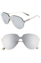 Women's Christian Dior Quake3 149mm Rimless Pilot Shield Sunglasses - Silver