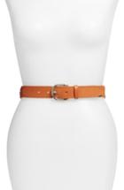 Women's Sezane Ninon Woven Leather Belt - Camel