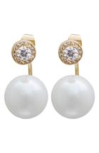 Women's L. Erickson Simulated Pearl Front/back Earrings