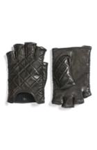 Women's Rebecca Minkoff Quilted Goatskin Leather Fingerless Gloves - Black