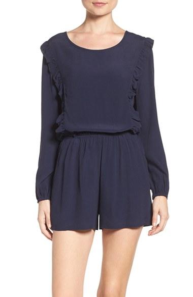 Women's Fraiche By J Blouson Romper - Blue