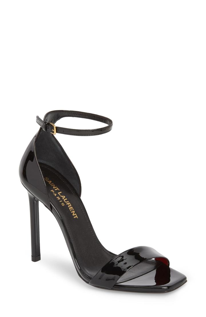 Women's Saint Laurent Amber Ankle Strap Sandal .5us / 36.5eu - Black
