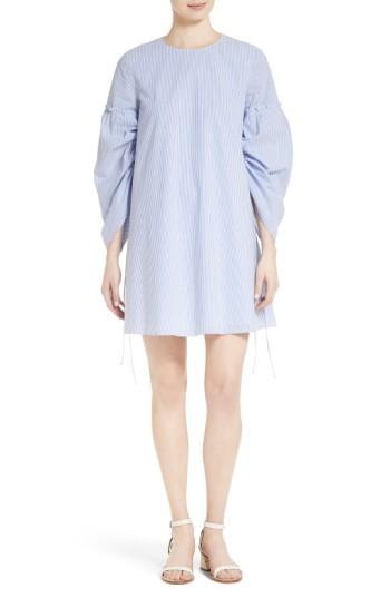 Women's Tibi Elliot Stripe Trapeze Dress - Blue