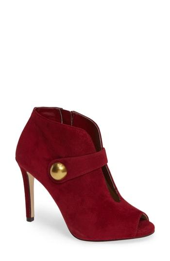 Women's Michael Michael Kors Agnes Open Toe Bootie .5 M - Red