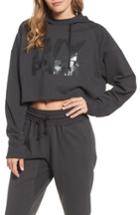 Women's Ivy Park Washed Jersey Logo Crop Hoodie, Size - Black