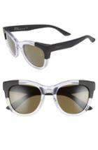 Women's Smith Sidney 55mm Chromapop Polarized Cat Eye Sunglasses - Crystal/ Black Block
