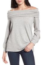 Women's Caslon Convertible Neck Sweatshirt, Size - Grey