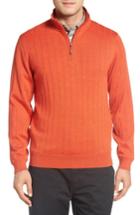Men's Bobby Jones Windproof Merino Wool Quarter Zip Sweater - Orange