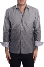 Men's Bertigo Abstract Modern Fit Sport Shirt, Size - Grey