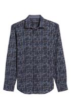Men's Bugatchi Trim Fit Brushstroke Print Sport Shirt