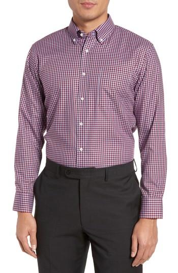Men's Nordstrom Men's Shop Trim Fit Non-iron Gingham Dress Shirt .5 - 34/35 - Red