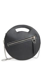 Topshop Premium Leather Circle Crossbody Bag - Black