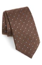 Men's Ermengildo Zegna Dot Silk Tie, Size - Brown