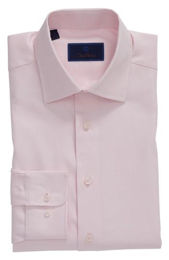 Men's David Donahue Regular Fit Solid Dress Shirt - 34/35 - Pink