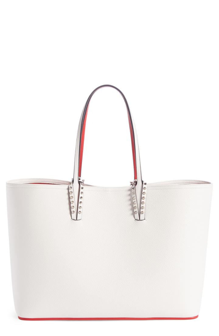 Christian Louboutin Cabata Calfskin Leather Tote - White