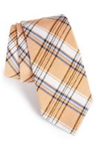 Men's Nordstrom Men's Shop Plaid Cotton & Silk Tie, Size - Orange
