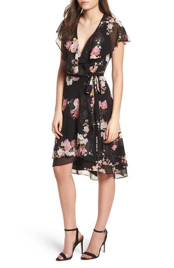 Women's Wayf Polermo Wrap Midi Dress - Black