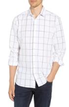 Men's Mizzen+main Crossman Slim Fit Grid Performance Sport Shirt - White