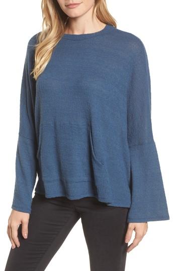Women's Caslon Cozy Split Back Pullover - Blue/green