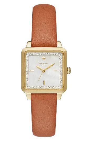 Women's Kate Spade New York Washington Square Leather Strap Watch, 25mm