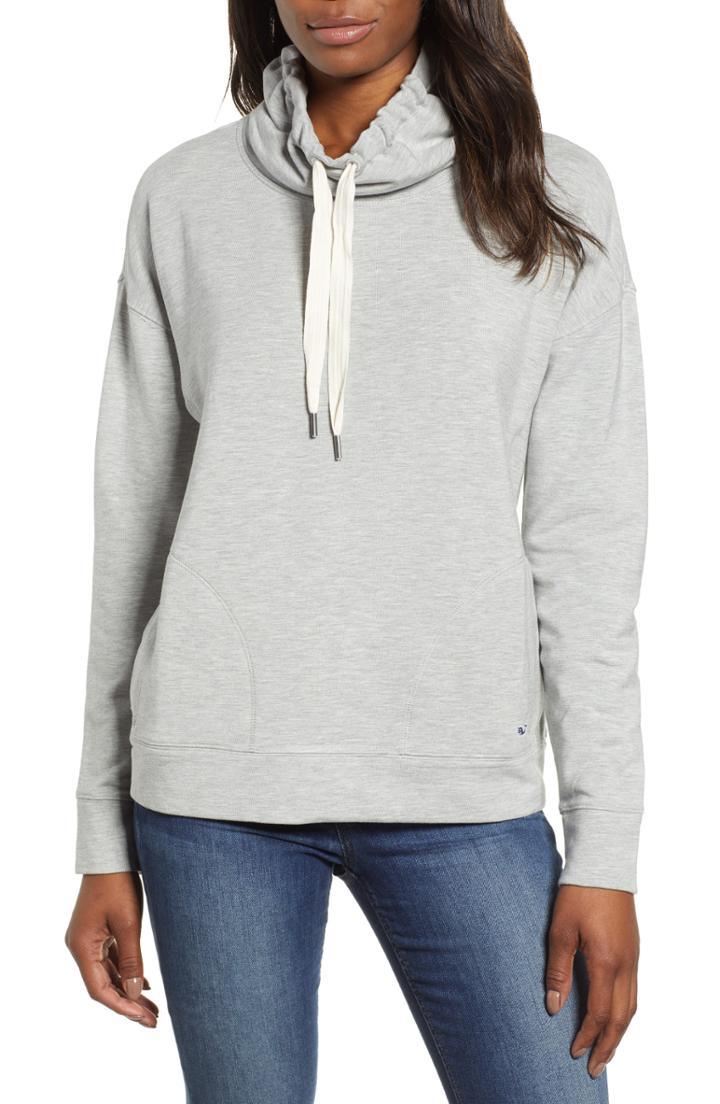 Women's Vineyard Vines Funnel Neck Sweatshirt - Grey