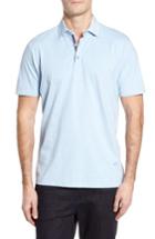 Men's Stone Rose Floral Collar Jersey Polo (s) - Blue