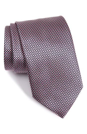 Men's Ermenegildo Zegna Geometric Silk Tie, Size X-long - Pink