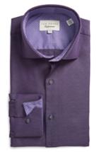 Men's Ted Baker London Endurance Trim Fit Dress Shirt 34/35 - Purple