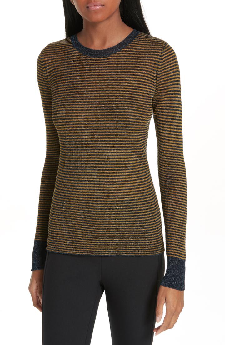 Women's Rag & Bone Raina Metallic Stripe Sweater - Blue