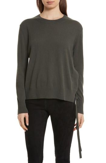 Women's Vince Side Tie Cashmere Sweater - Green