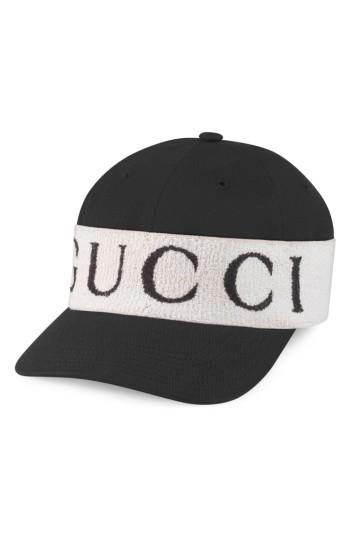 Men's Gucci Knit Band Ball Cap - Black