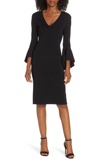 Women's Eliza J Bell Sleeve Sheath Dress - Black