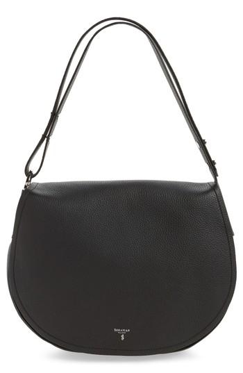 Serapian Milano Valeria Cachemire Leather Saddle Bag - Black