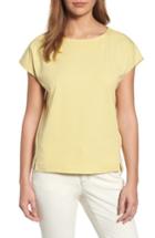 Women's Eileen Fisher Stretch Organic Cotton Jersey Top, Size - Yellow