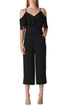 Women's Whistles Camila Ruffle Cold Shoulder Crop Jumpsuit Us / 4 Uk - Black