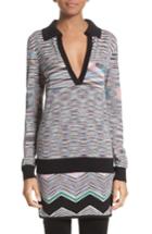Women's Missoni Space Dye Wool Blend Polo Sweater Us / 42 It - Black
