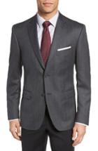 Men's Jb Britches Classic Fit Herringbone Wool Sport Coat R - Grey