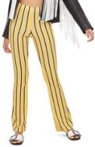 Women's Topshop Stripe Flare Trousers Us (fits Like 2-4) - Yellow
