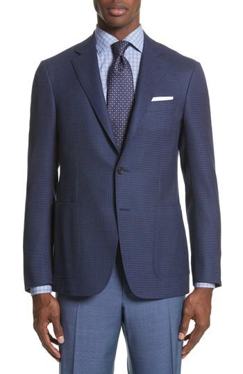 Men's Canali Classic Fit Check Wool Sport Coat Us / 48 Eus - Beige