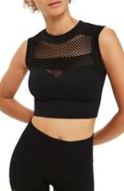 Women's Ivy Park Net Crop Top - Black