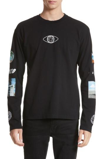 Men's Kenzo Landscape Long Sleeve T-shirt - Black