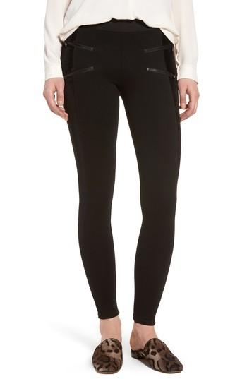 Women's David Lerner Starburst Zip Combo Leggings - Black