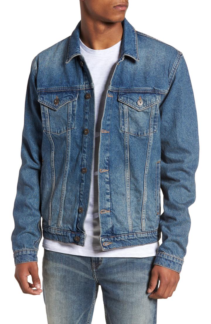 Men's Topman Mid Wash Denim Jacket